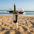 WOODESCAPE – Portable Foldable Wooden Wine Table for Outdoors with Glass Holder for Picnics & Camping