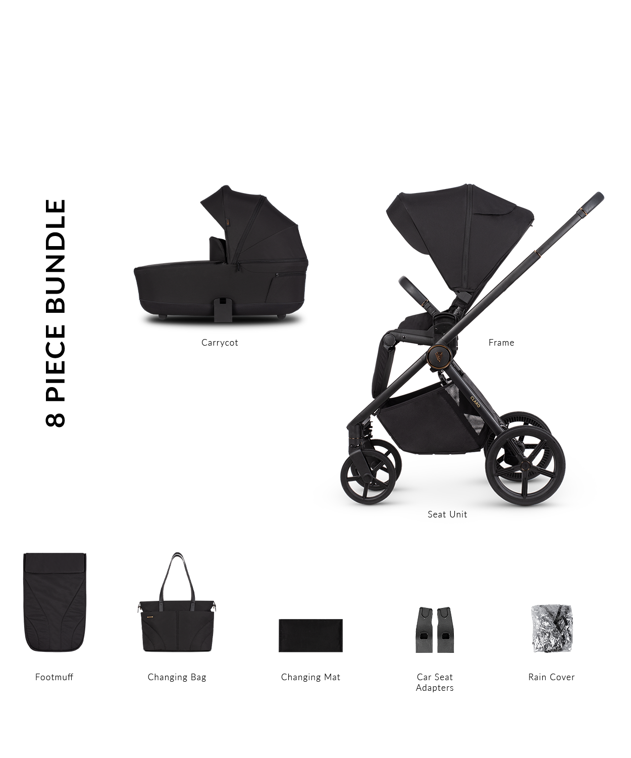 Venicci Claro  Pushchair- 2in1 | Noir