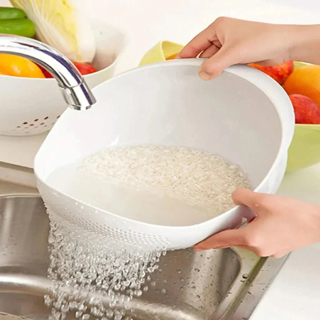 FLOWBOWL – Double-layer kitchen strainer for efficient washing and draining