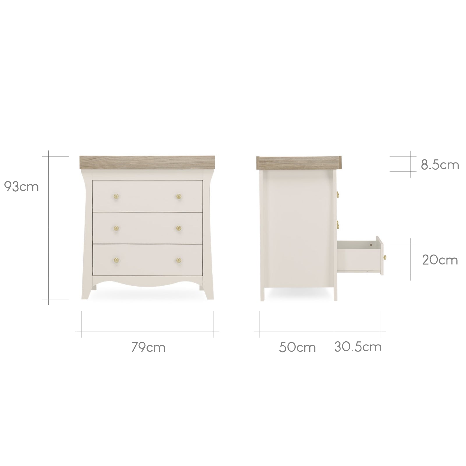 CuddleCo Clara 3 Piece Nursery Room Set - Cashmere/Ash