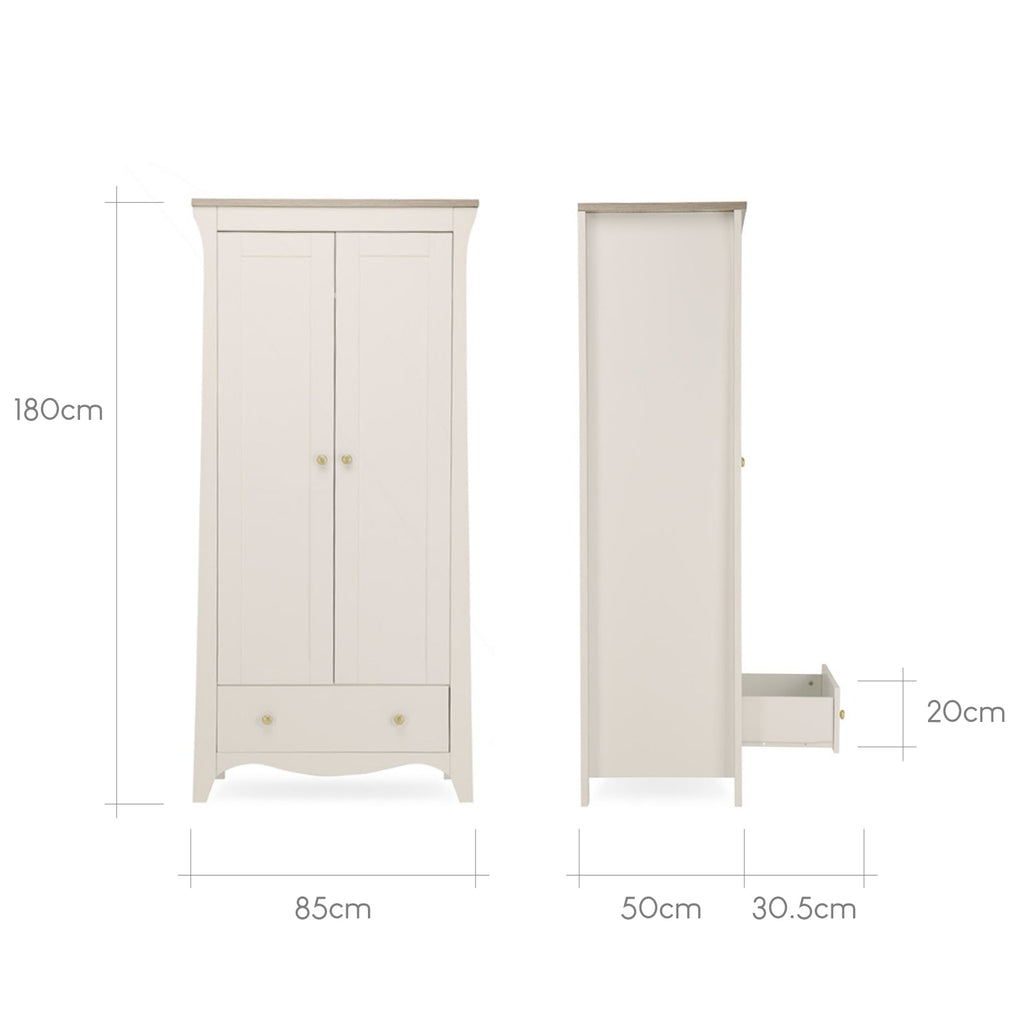 CuddleCo Clara 3 Piece Nursery Room Set - Cashmere/Ash