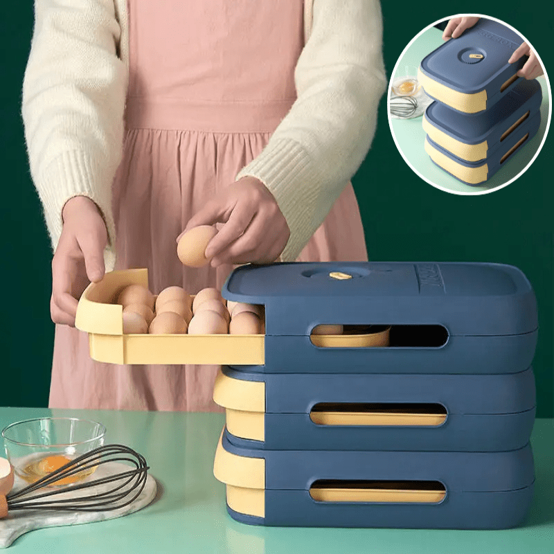 FridgeNest Egg Drawer - Practical fridge drawer for 18-20 eggs with freshness indicator