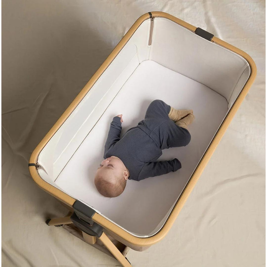 Silver Cross Lunar Bedside Crib - Oatmeal