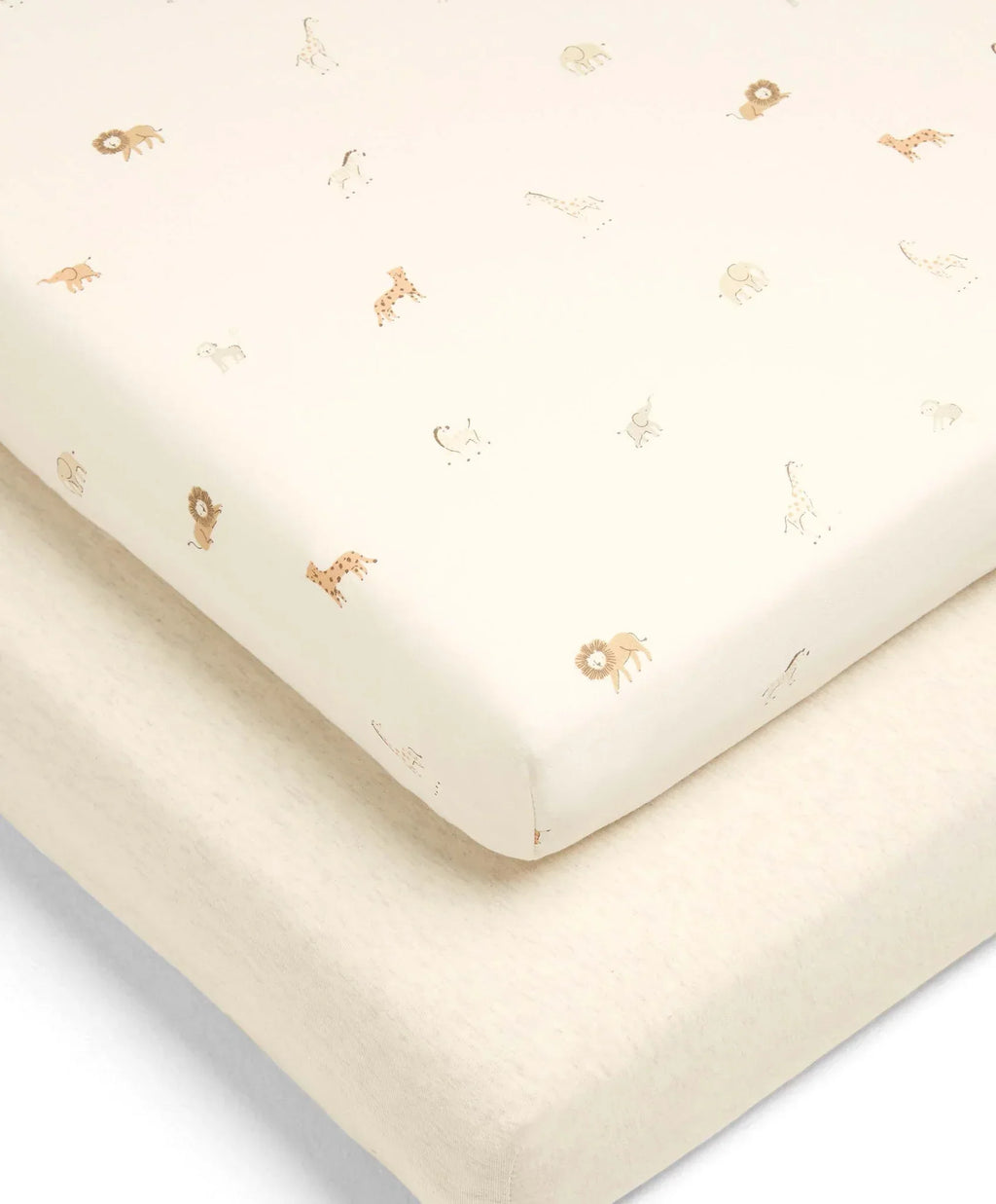 Mamas & Papas Born to be Wild Safari and Marl Fitted Sheets - 2 pack