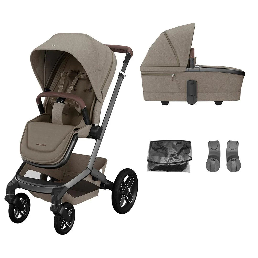 Maxi-Cosi Fame Pushchair & Carrycot - Twillic Truffle | Black