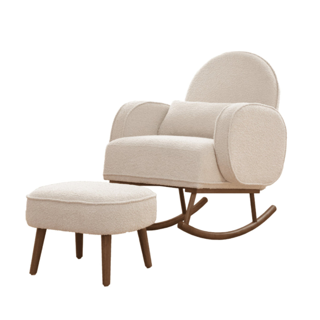 Tutti Bambini Micah Rocking Chair & Footstool - Fresh Cream