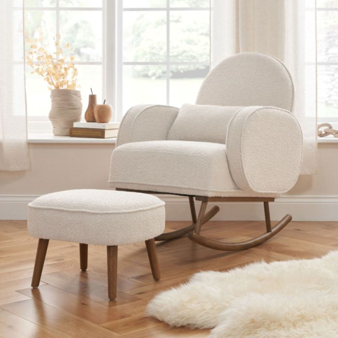 Tutti Bambini Micah Rocking Chair & Footstool - Fresh Cream