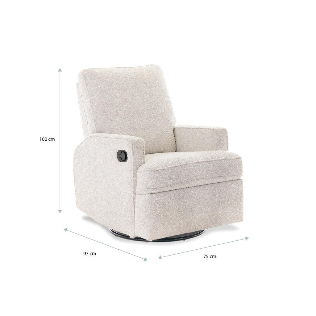 Obaby Madison Swivel Glider Recliner Chair - Bouclé Style