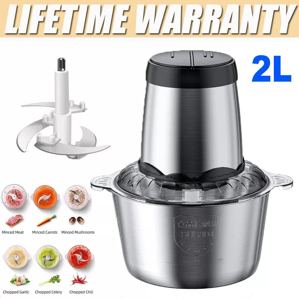 SLICONIQ – 2L Food Chopper with 300W Motor & 4D Stainless Steel Blades for Fast, Even Results
