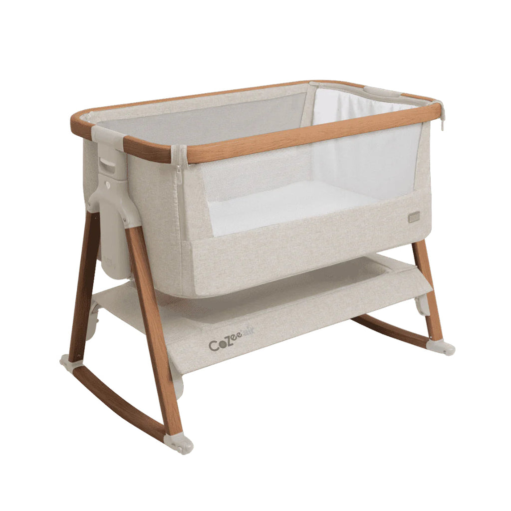 Tutti Bambini CoZee Air Bedside Crib - Walnut & Ecru