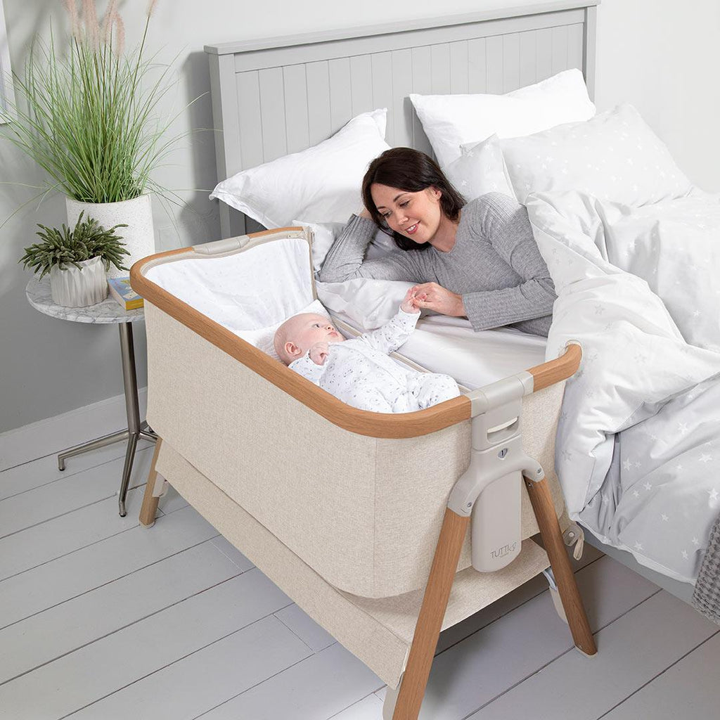 Tutti Bambini CoZee Bedside Crib - Walnut & Ecru
