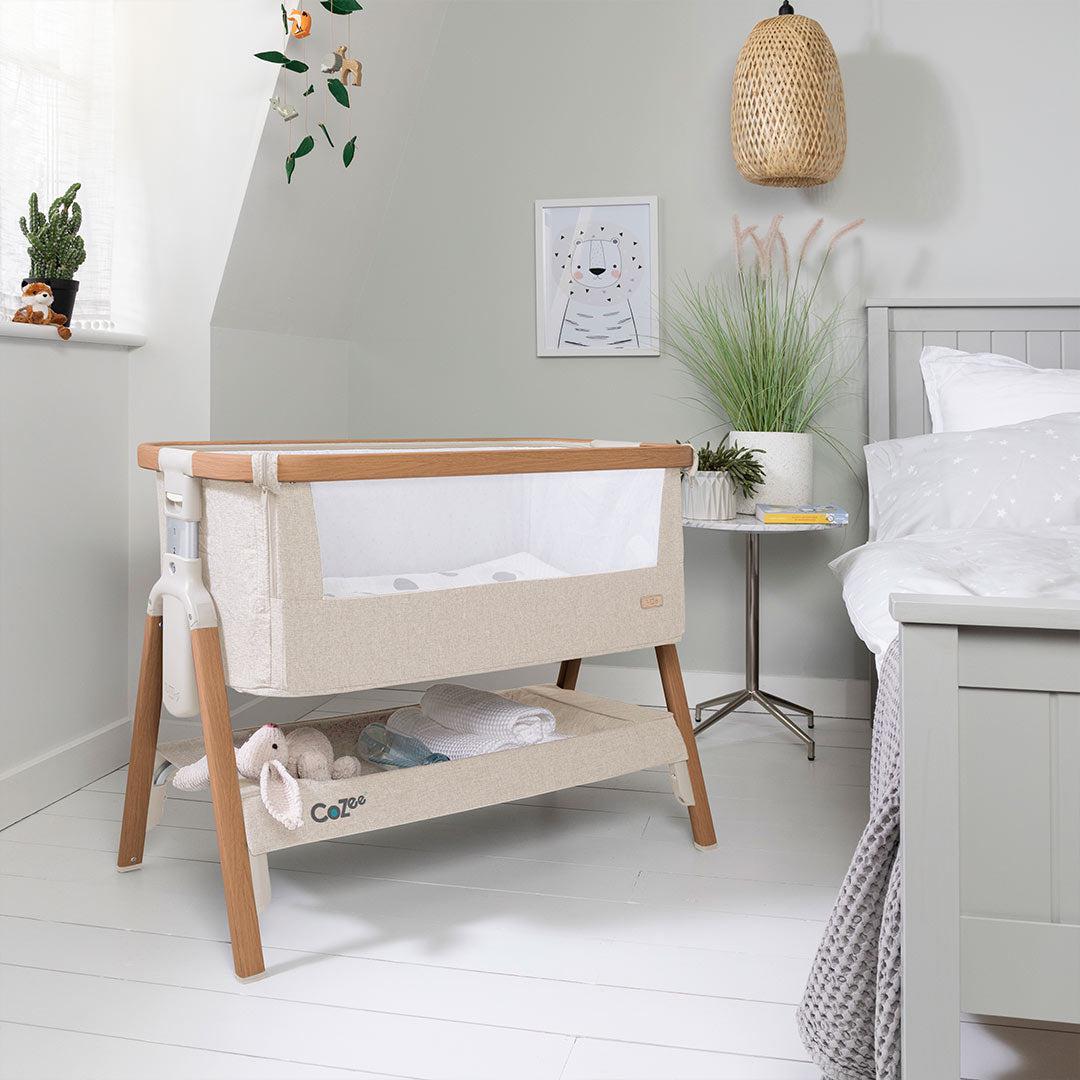 Tutti Bambini CoZee Bedside Crib - Walnut & Ecru