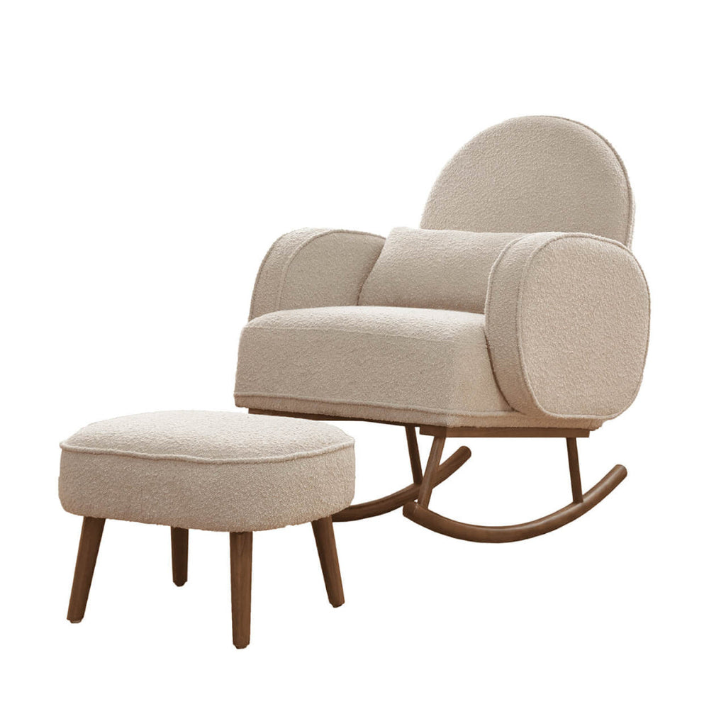 Tutti Bambini Micah Rocking Chair & Footstool - Biscuit