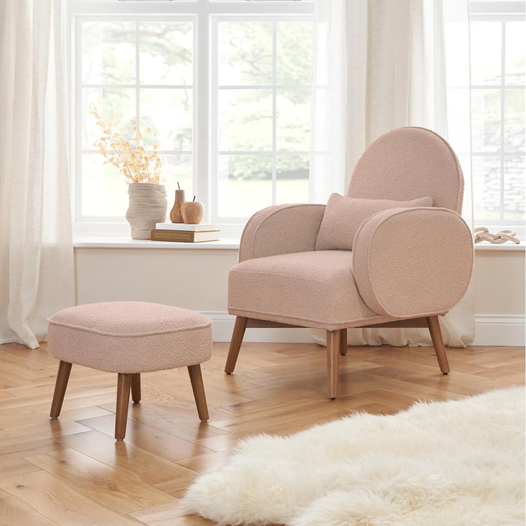Tutti Bambini Micah Rocking Chair & Footstool - Blush